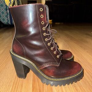 Dr. Martens Women's Dark Red Lace-Up Boots